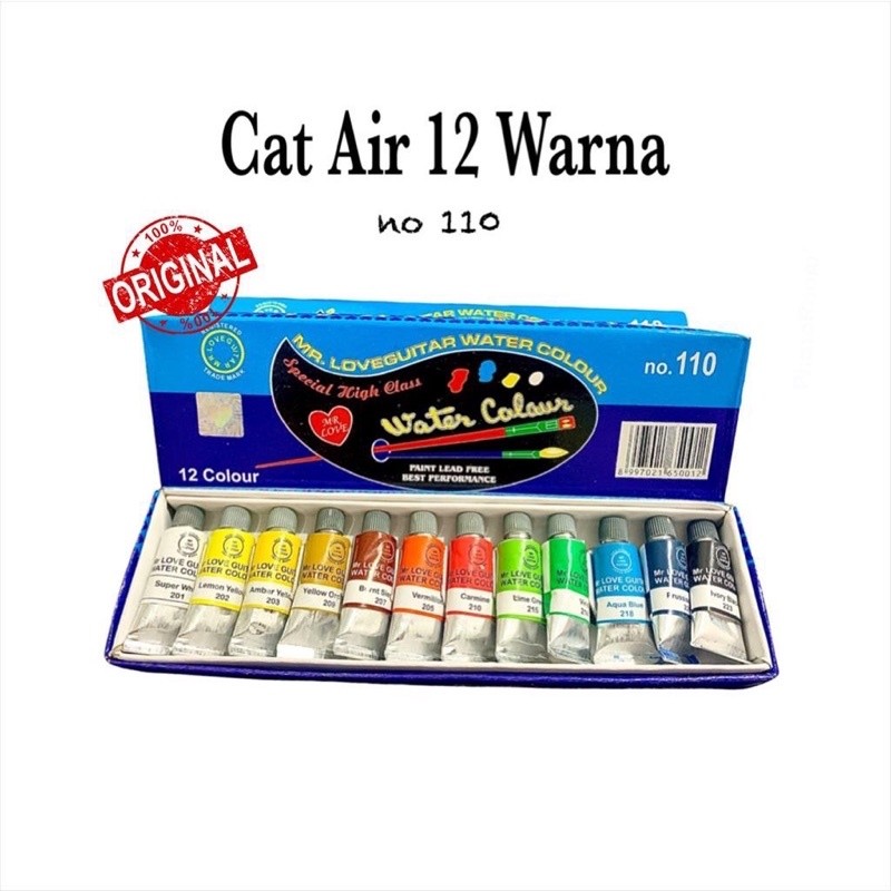 Cat Ait Lukis 12 Warna Water Colour Alat Gambar dan melukis
