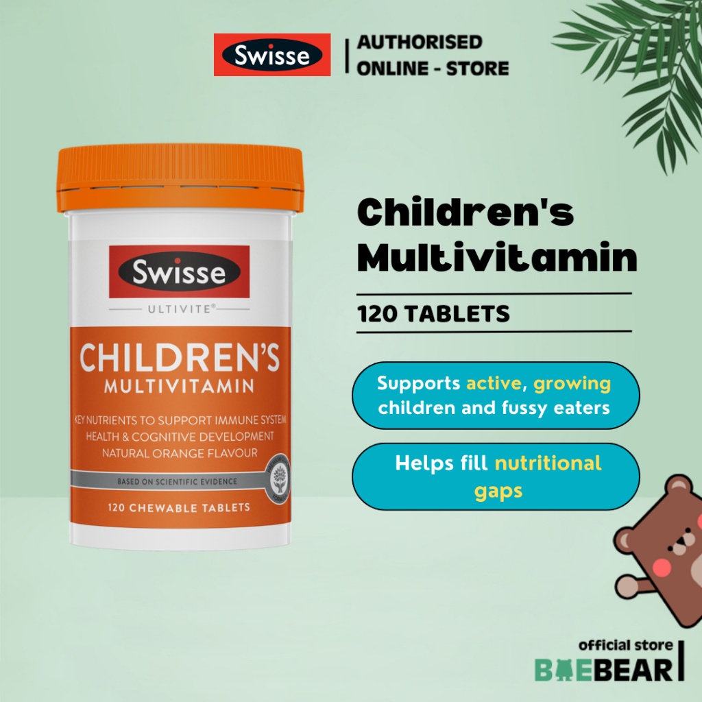 [Cheapest] Swisse Ultivite Children's Multivitamin 120 Tablets Hair
