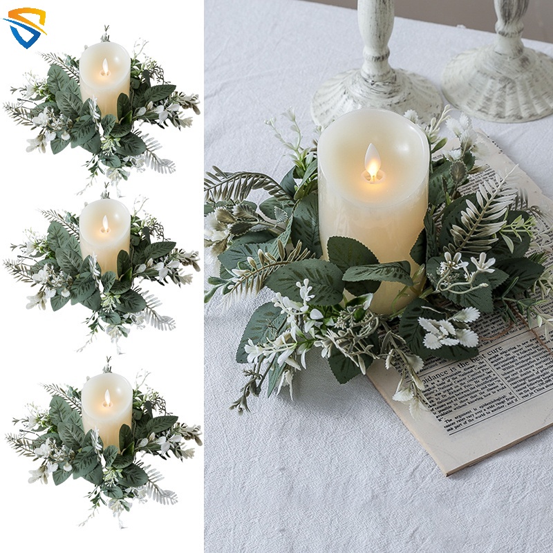 Christmas candle sale wreath rings