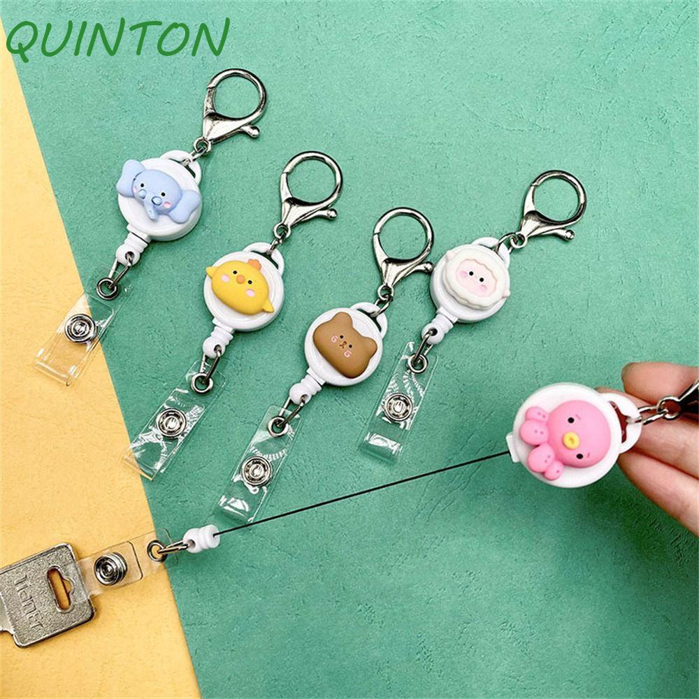 QUINTON Retractable Badge Reel Office Cute Keys Lanyard Chest Card
