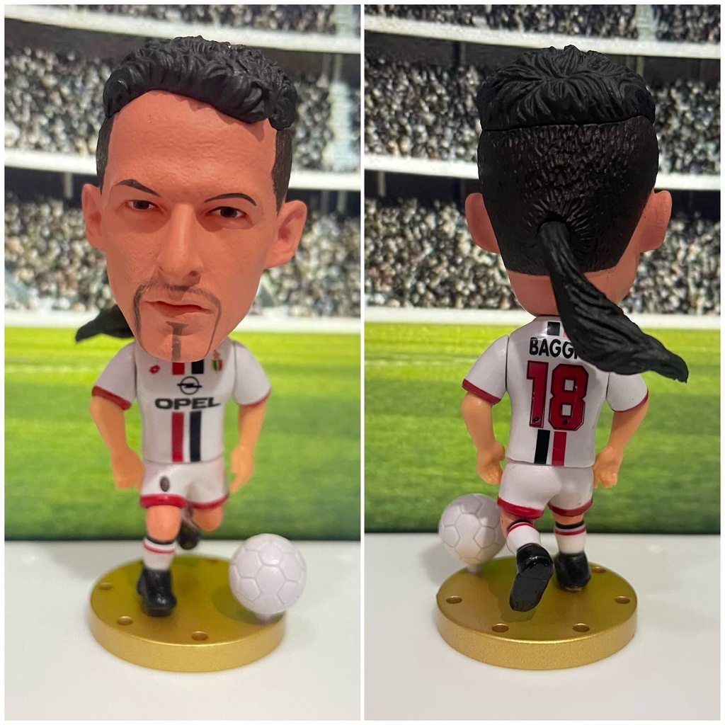 Football Player Figure Roberto Baggio Milan Football Player Figurine Soccer Minifigure Figure