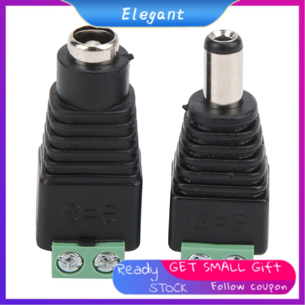 Eleganthome 5.5x2.5mm DC Power Connector Jack Male Female CCTV Adapters
