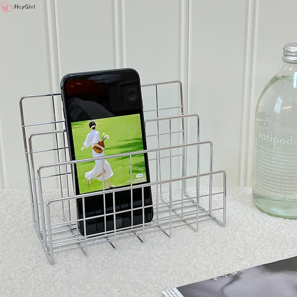 Metal Books Rack Magazine Organizer Eye-Catching Appearance Decorative ...
