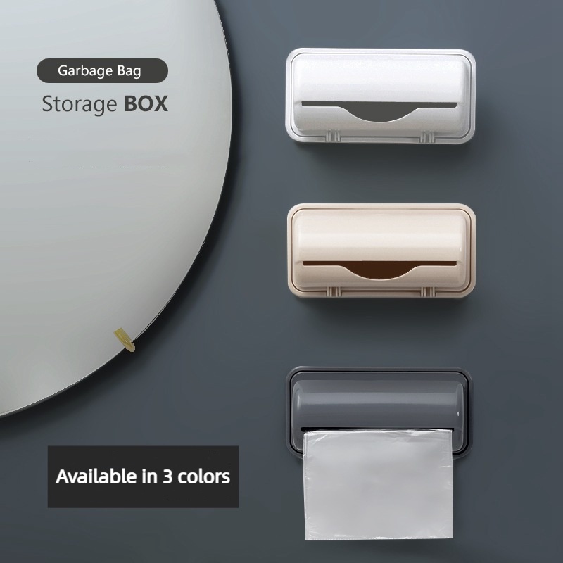 Plastic Garbage Bag Storage Box Kitchen Wall Mounted Plastic Bag