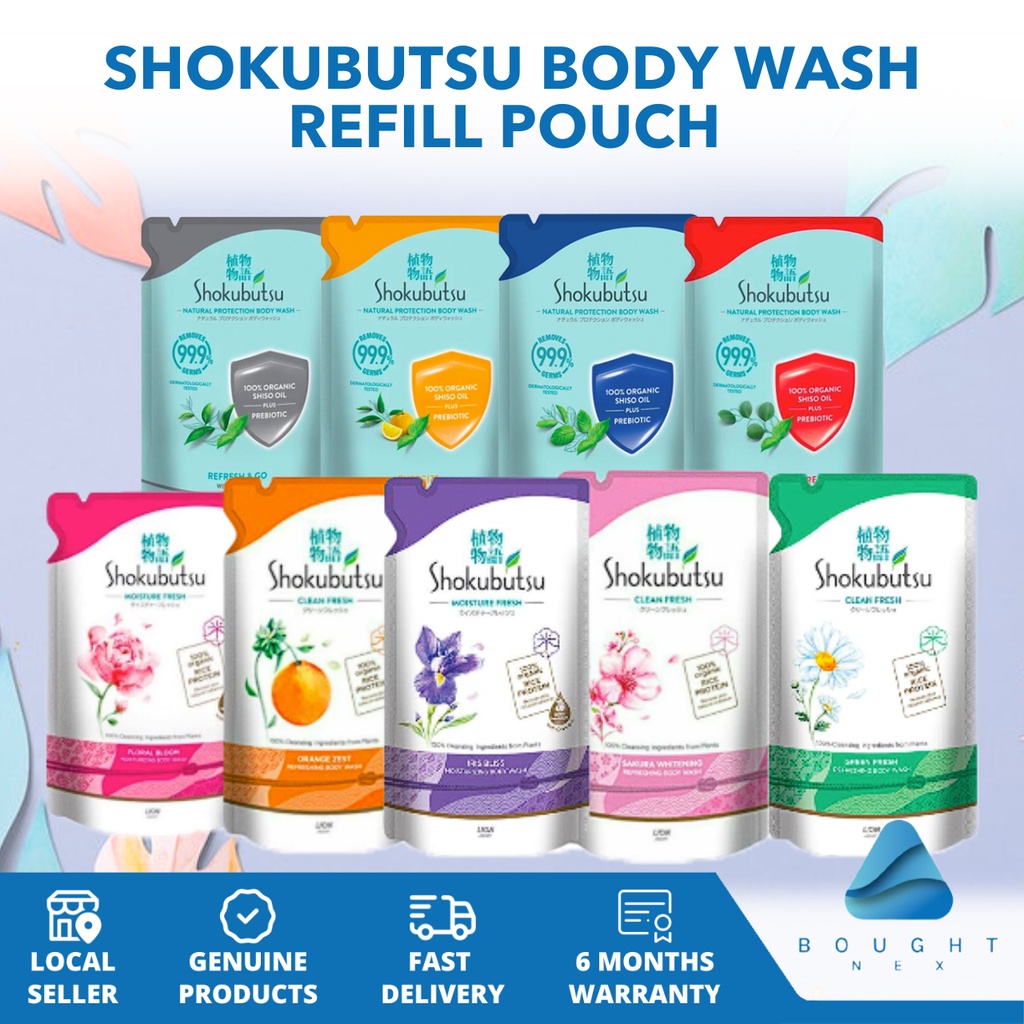 Shokubutsu Body Wash Refill Pouch Pack Bag 500ml 800ml Hydrating