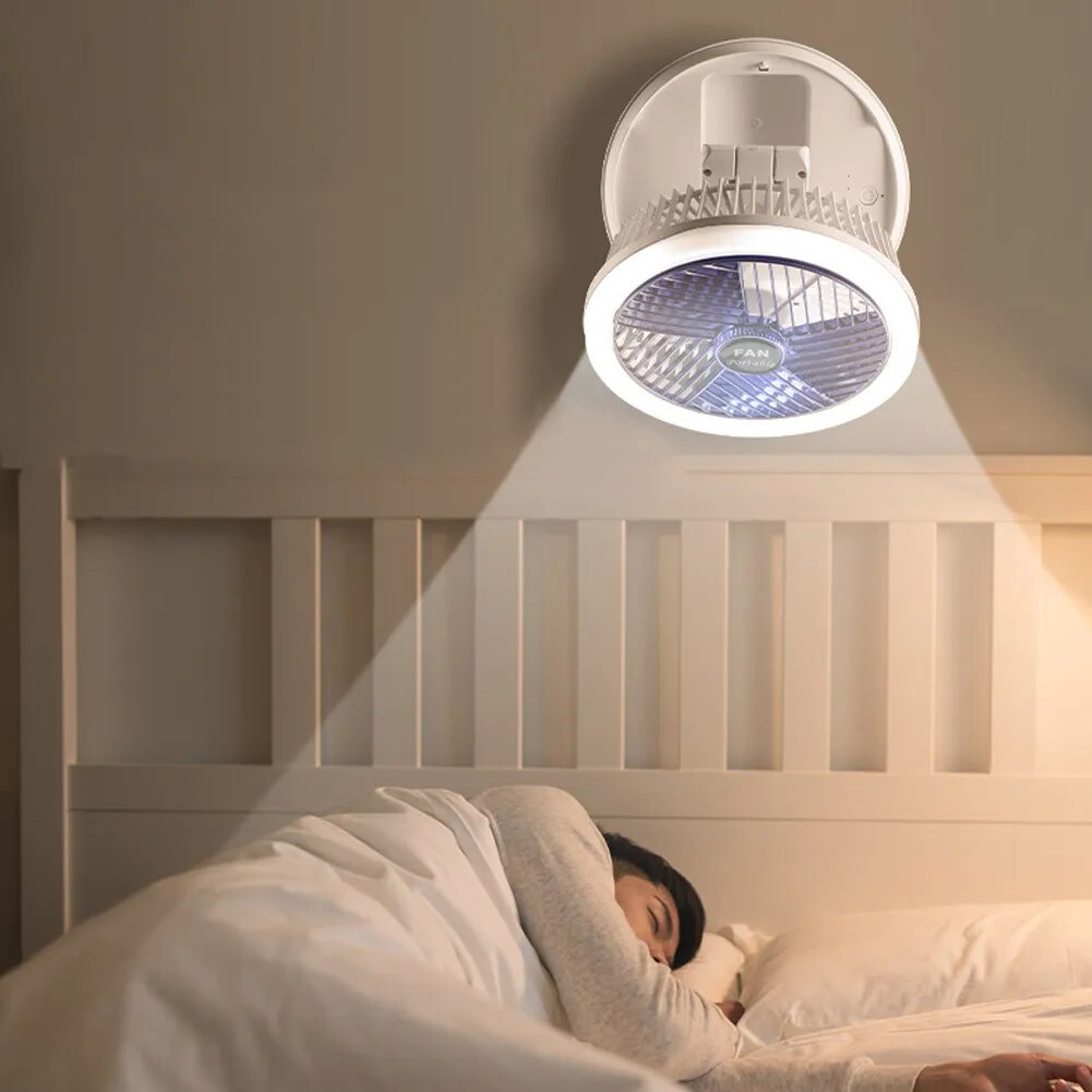 Mini Fan Led Night Light Usb Rechargeable Fill Light Foldable Portable ...