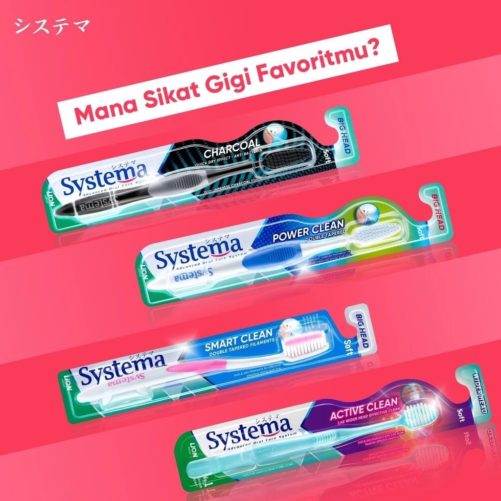 Systema Sikat Gigi Power Clean Regular Head x3 - Gambar 3
