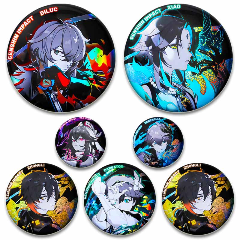 Badges Pin's Cirque Amusant - Lot De 8 Badges Multicolores En Métal (58mm) - Déco Sac à Dos, Veste, Trousse