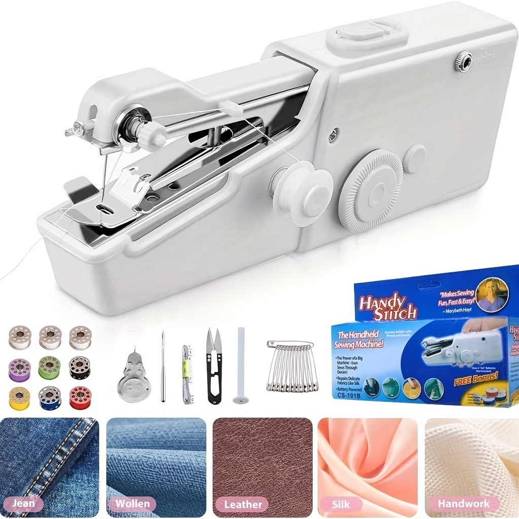 1pc Handheld Sewing Machine, Hand Held Sewing Device Tool Mini Portable  Cordless Sewing Machine, Essentials For Home Quick Repairing And Stitch  Handicrafts(Battery Not Included)