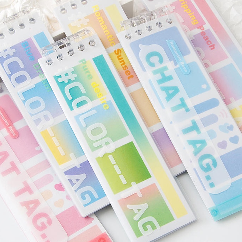Creative Gradient Color Sticky Note Set Writable Stationery Label Index ...