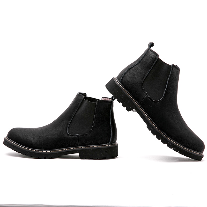 Men vintage leather ankle on sale boots