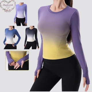 Women's Sports Wear Fitness Women Jersey knitting Long Sleeve Gym Woman  Tight Sport Shirt Yoga Top