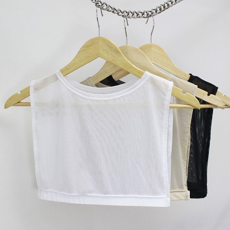 Spring Summer Autumn Korean Round Neck Fake Collar Women Translucent ...