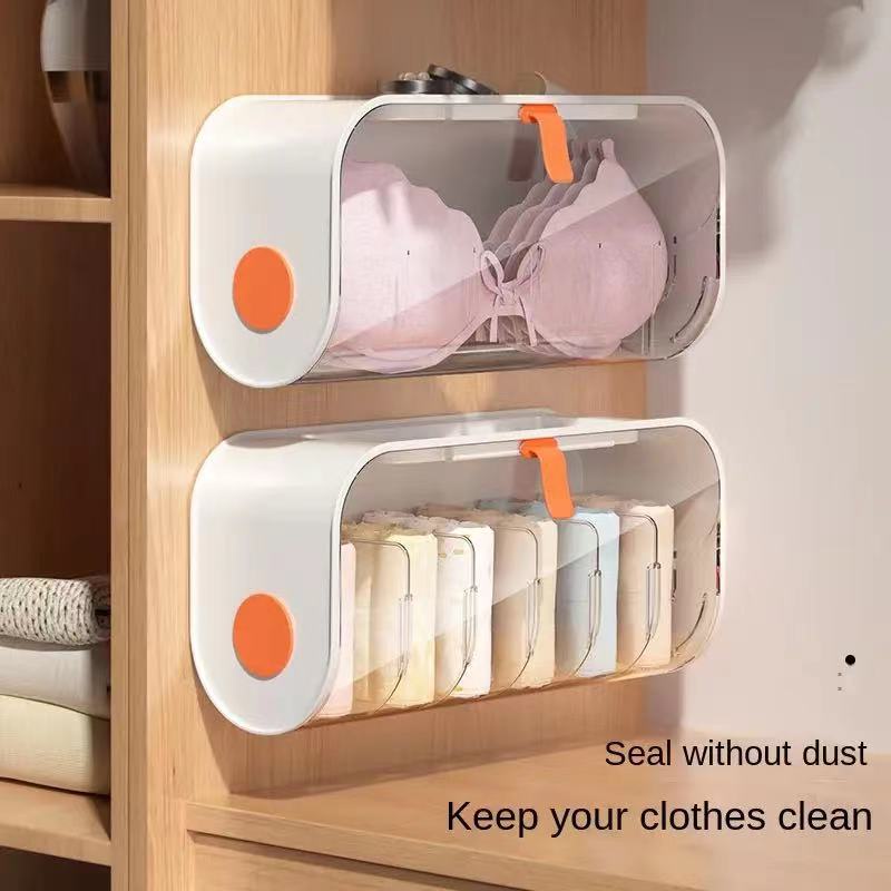 Wall Mounted Underwear Storage Box Plastic Dustproof Cover for