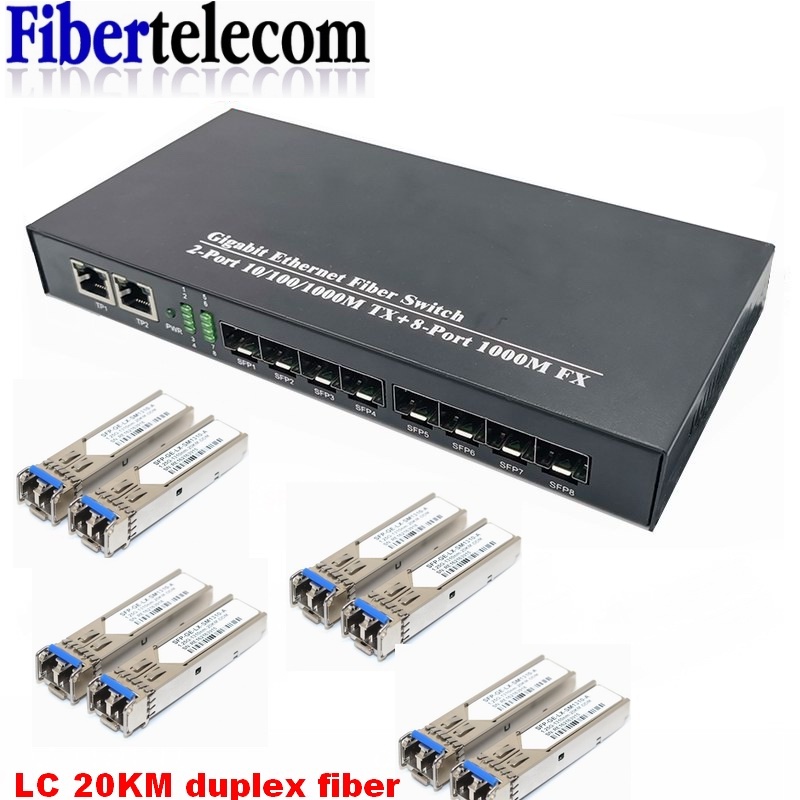 4-Port Unmanaged Switch  2-RJ45 Ethernet Ports, 2-SFP Fiber Ports