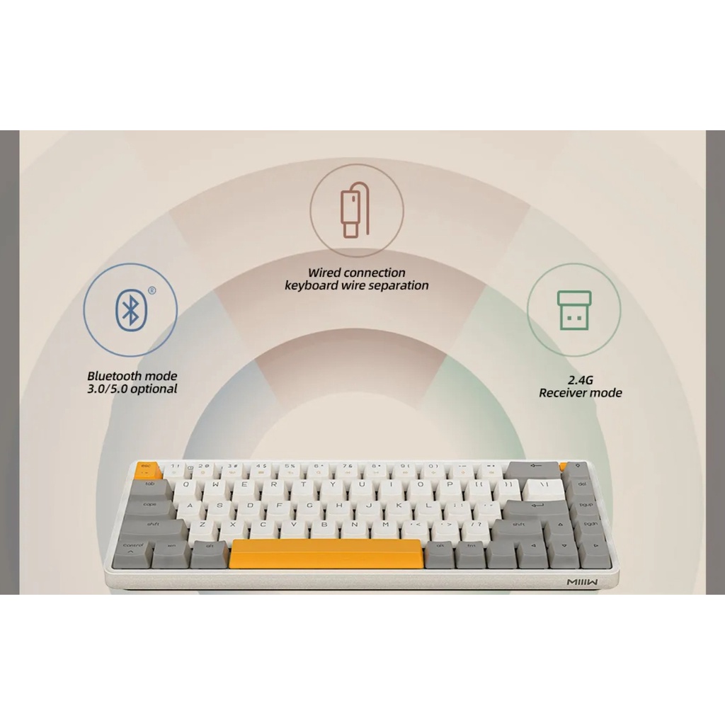 Youpin MIIIW MWMKB01 ART Series Mechanical Keyboard 68-Keys 4000mAh 2 ...
