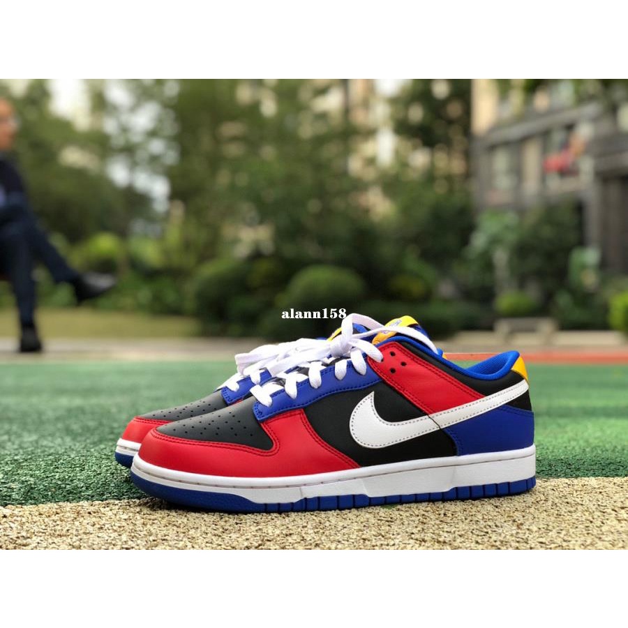 Red white and hot sale blue nike trainers