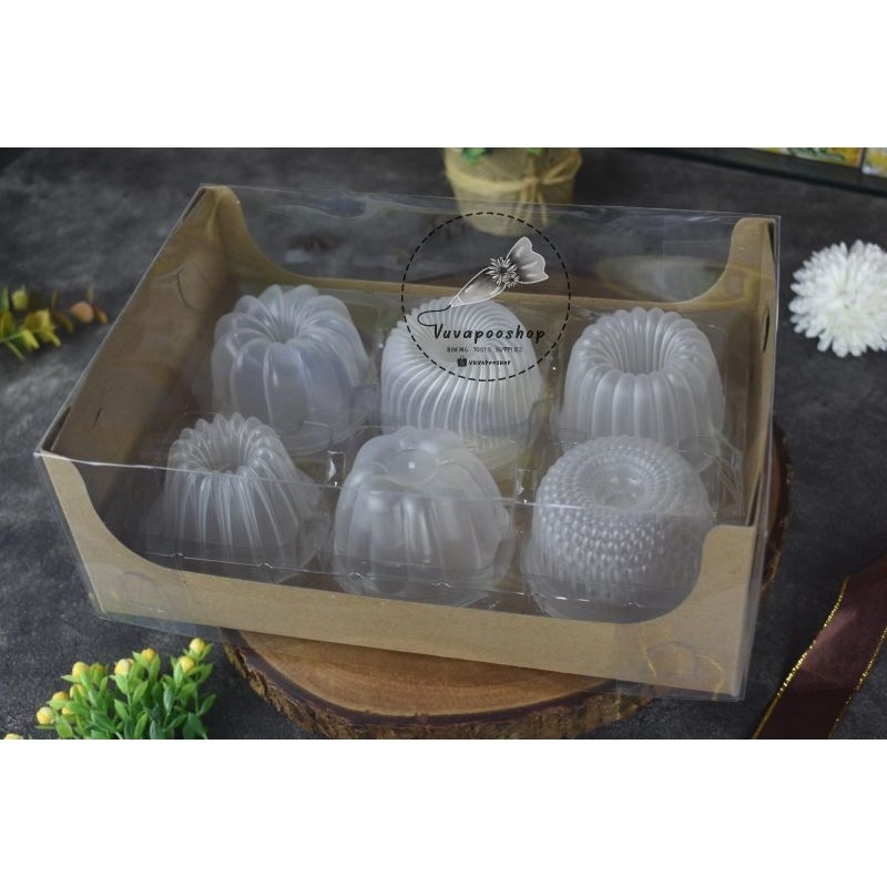 Mini Pudding Mica Box with 6 Compartments Mini Pudding Packaging Box ...