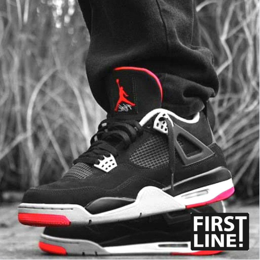 Nike Air Jordan 4 Retro OG Black Red Casual Running Shoes Sports