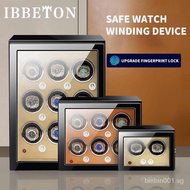 IBBETON Watch Winder Luxury Brand Fingerprint Unlock 2 3 4 6 9