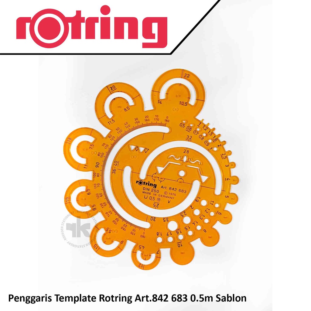 Rotring Ruler Template / Screen Printing Art.842 683 DIN 250 0.5m ...