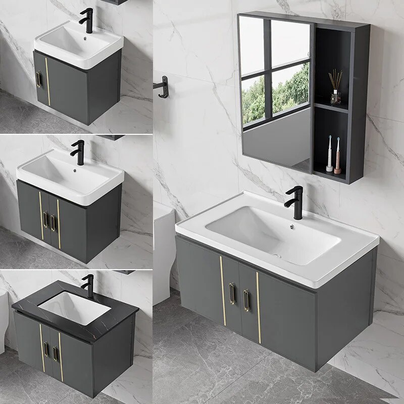vanity cabinet Aluminum Alloy Waterproof Bathroom Sink Cabinet ...