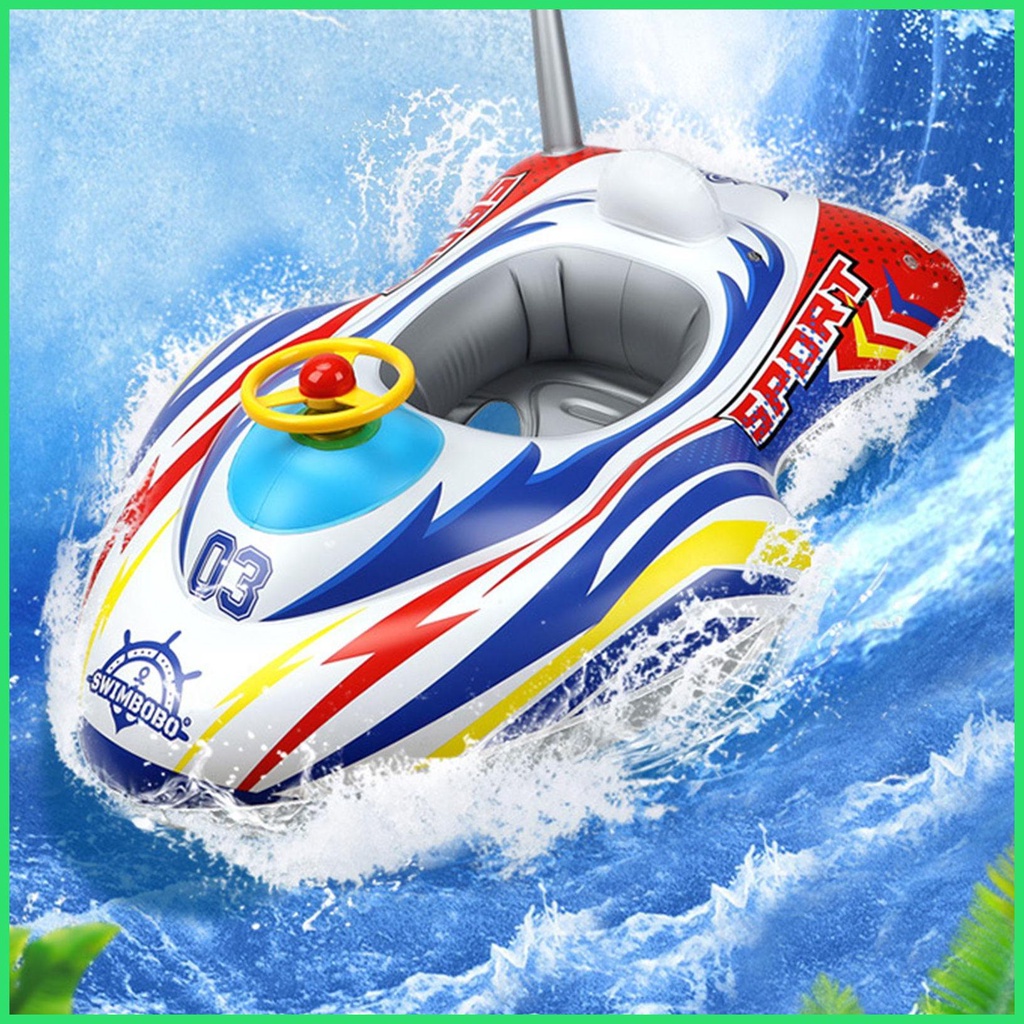 Baby Boat Shaped Float Inflatable Speed Boat Pool Float Ride On Thick