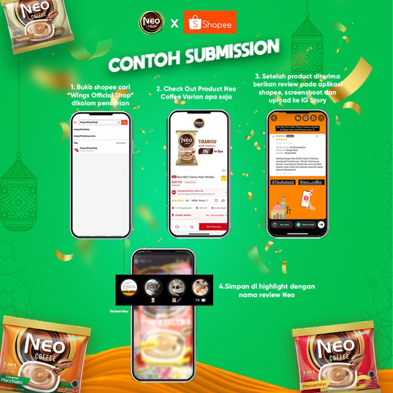 [Buy 2 Get 1] Neo Coffee Caramel Machiato 200 gr x 2 - Free Neo Coffee Tiramisu 200 gr - Gambar 4