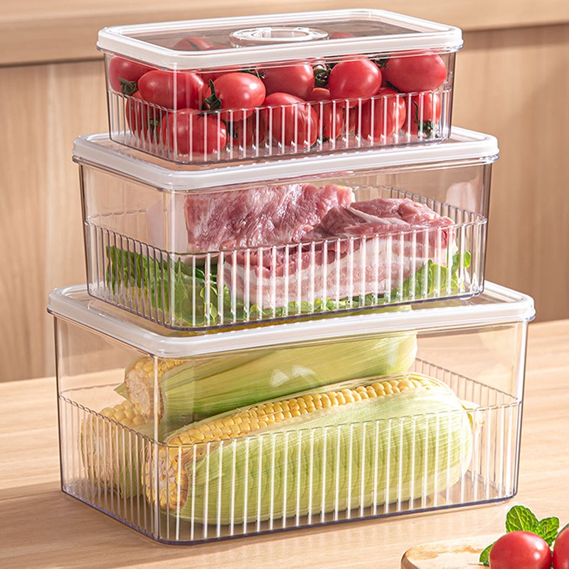 Refrigerator Freezer Storage Box Fridge Container Food Organizer