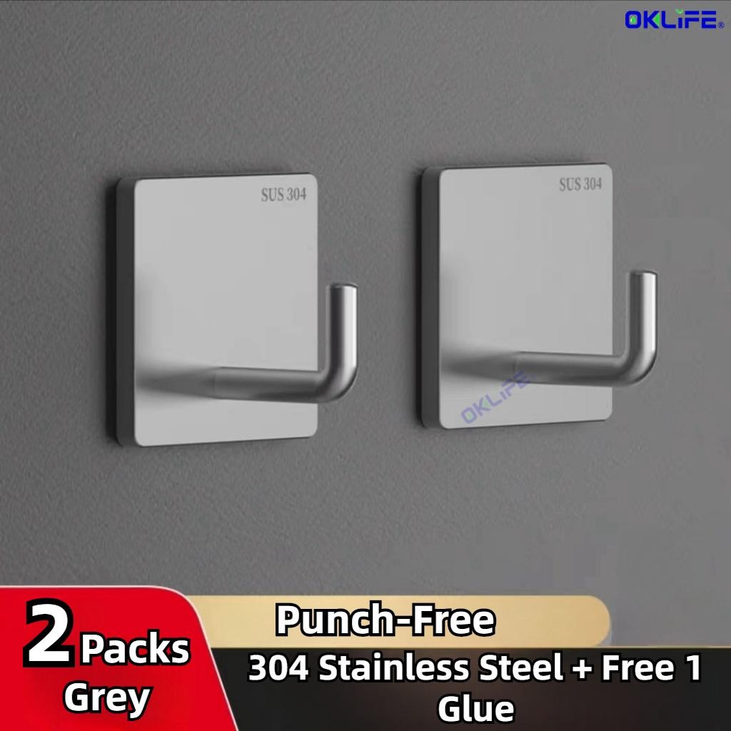 SUS 304 Stainless Steel Thickened Hook Kitchen Bathroom Hook Bathroom Single Hook Waterproof Hook view 3