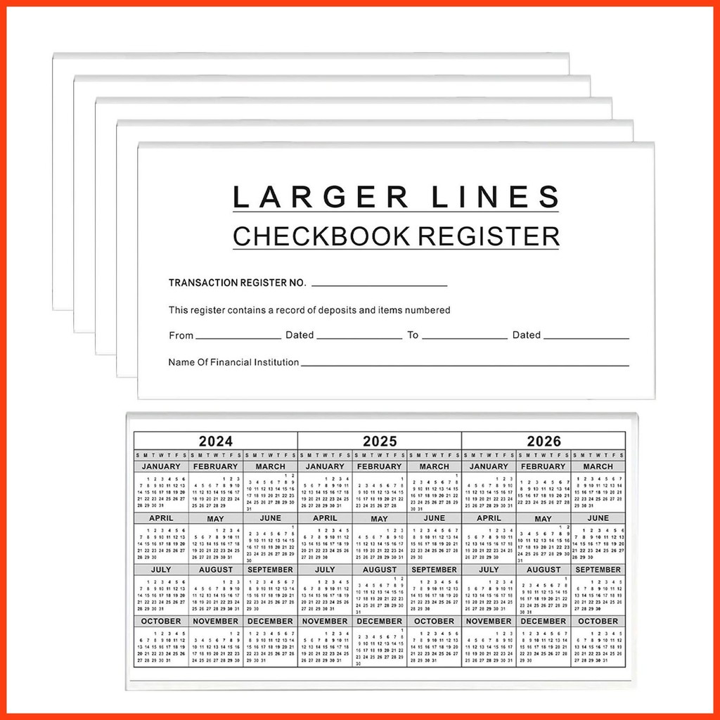Transaction Register Low Vision Bank Register Blank Ledger for Checking ...