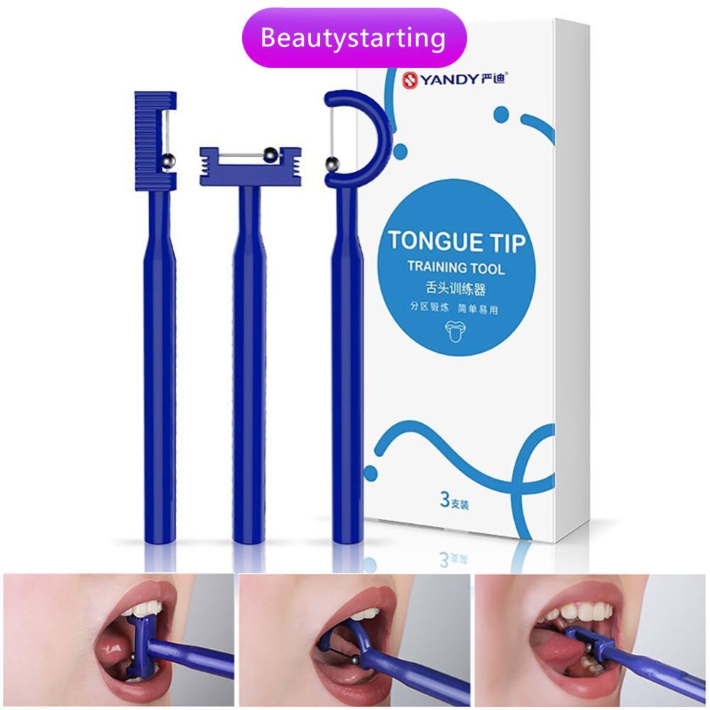 Beautylife 3Pcs Mouth Tongue Tip Training Tools Tongue Muscle Training