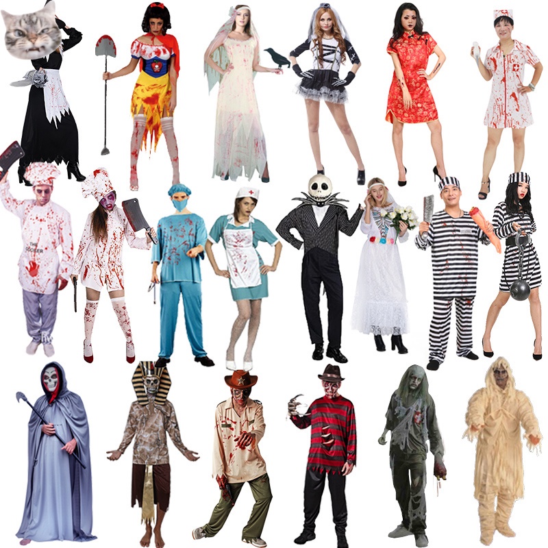 Halloween cos Horror Ghost Clothes Bloody Doctor Nurse Clothes Prisoner