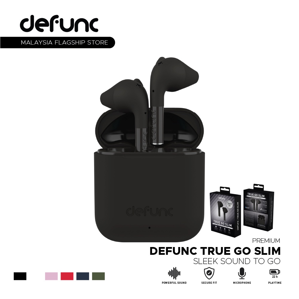 DEFUNC True Go Slim Wireless Earbuds With Charging Case Bluetooth Fashionable and Stylish Earphone Shopee Singapore