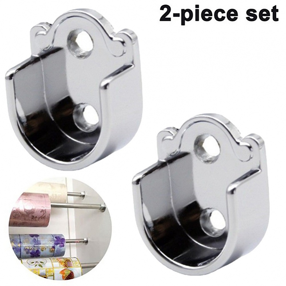 Sturdy Wall Mount Wardrobe Rail Hanger Rod Socket Support Bracket ...
