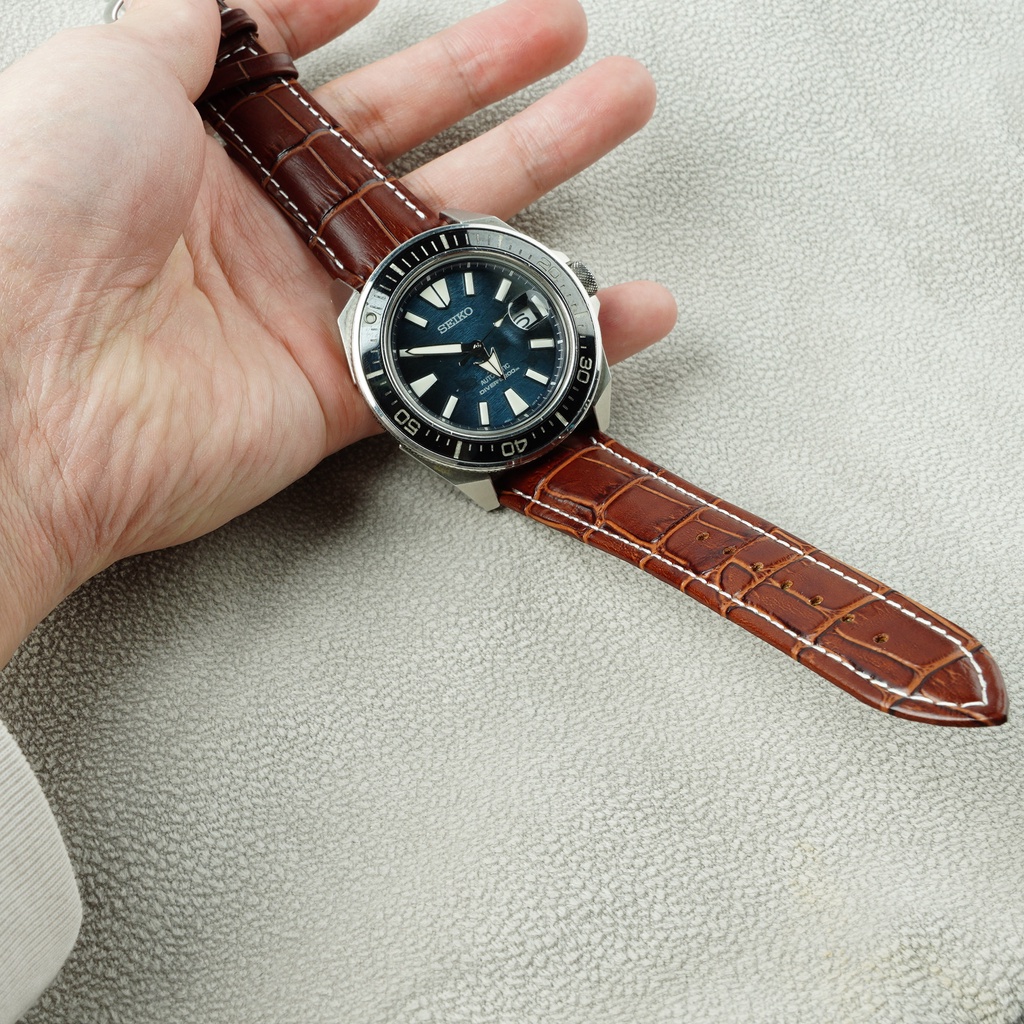 Seiko samurai leather strap hot sale