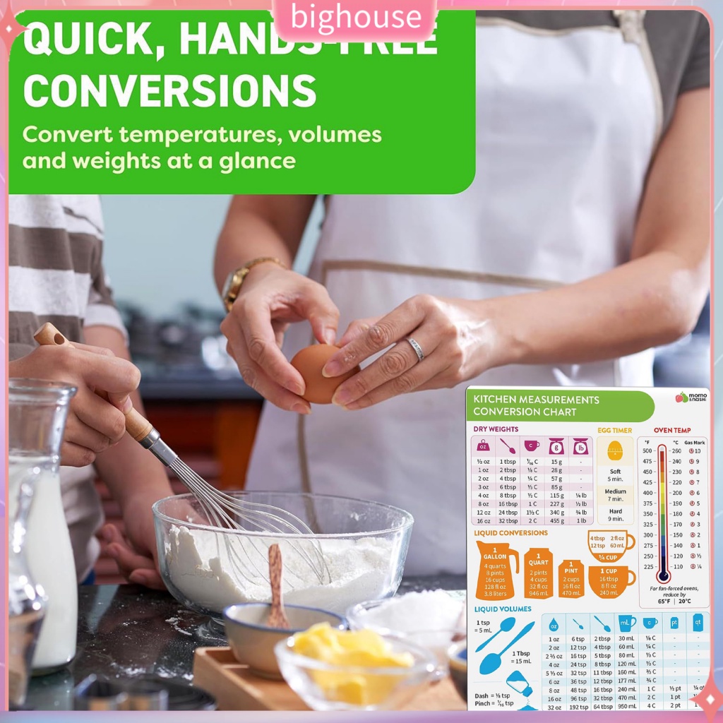 Kitchen Measurement Quick Reference Magnet Easy-to-clean Kitchen ...