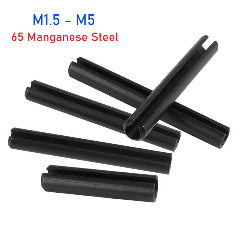 M1.5 M2 M2.5 M3 M4 M5 Black 65Mn Steel Spring Pins Cylindrical Elastic ...