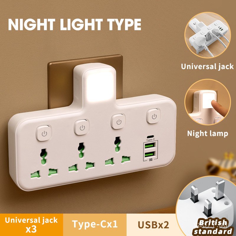 EU US UK Plug Universal Outlet Power Strip Multitap AC Separate Control ...