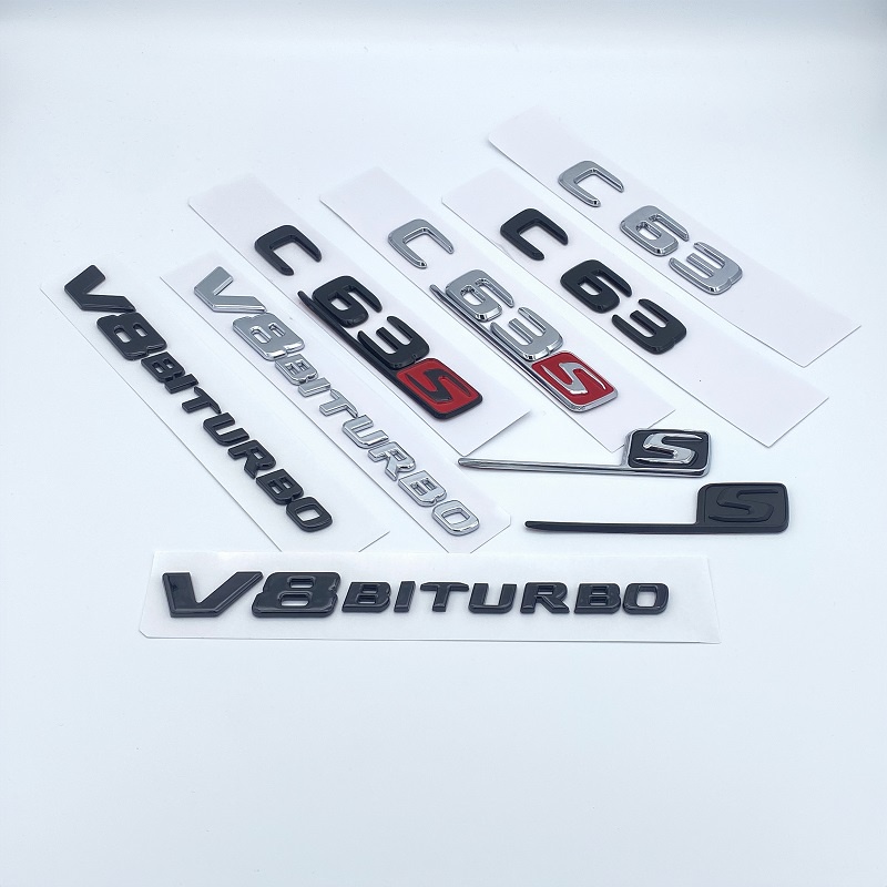 ABB 3D Matte Black Letters V8 Biturbo 4matic Emblem for Mercedes Benz ...