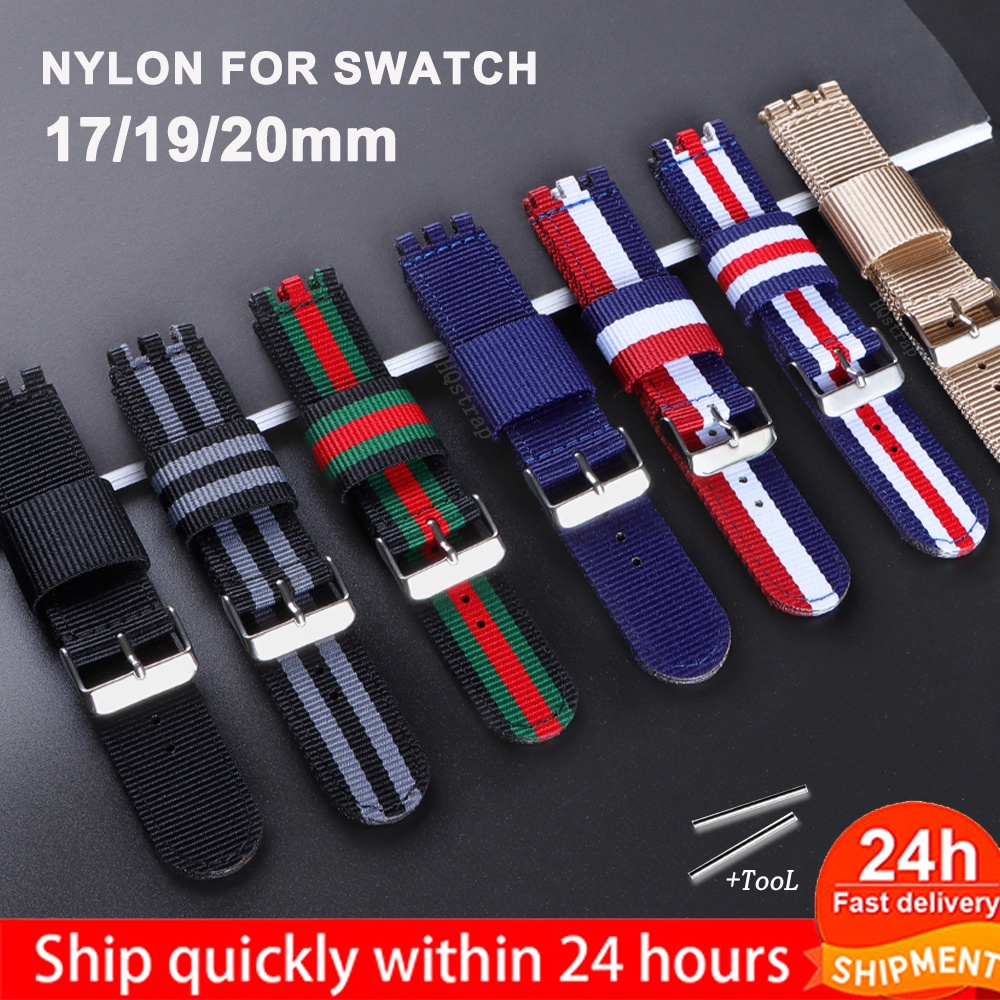 17mm 19mm 20mm Nylon Straps for SWATCH Watch Band Sport Belt Replacement Bracelet Wrist Watch for Woman Men Watchbands Watches Accessories