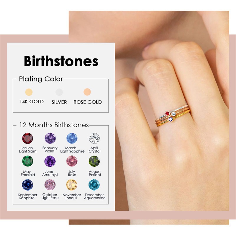 Cute on sale birthstone rings