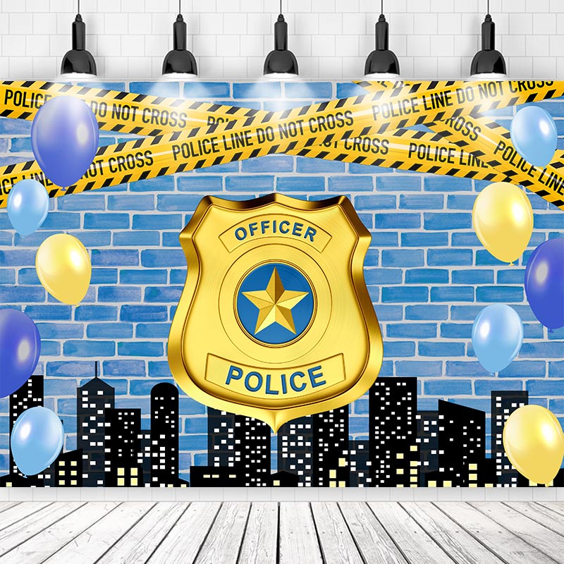 Police Backdrop For Photography Baby Shower Kids Children Girl Boys ...