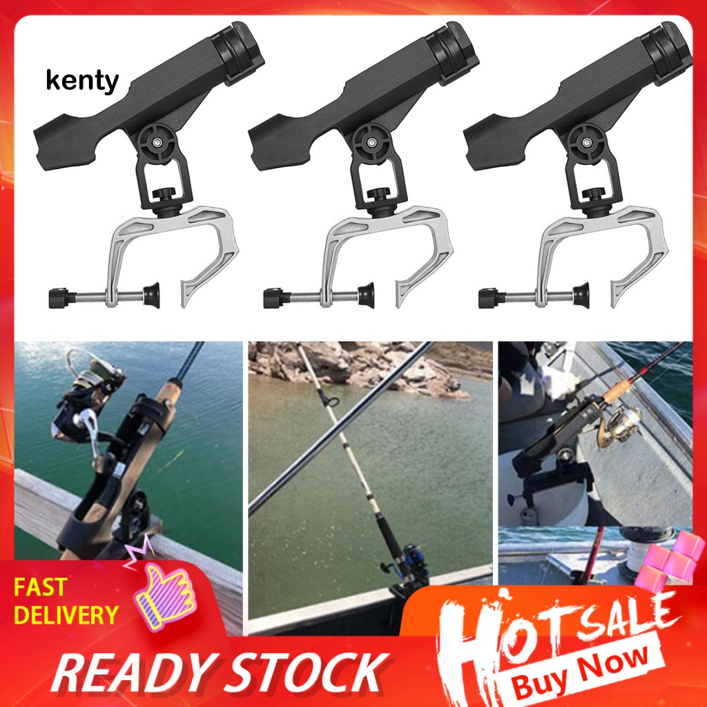 kT Clamp-on Fishing Rod Holder Easy Installation Fishing Rod Holder 360 ...