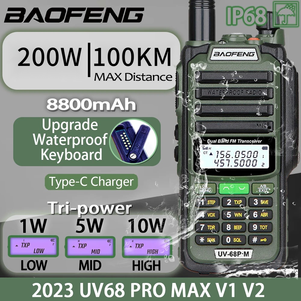 Baofeng UV-9r Plus Waterproof IP68 Walkie Talkie High Power CB Ham
