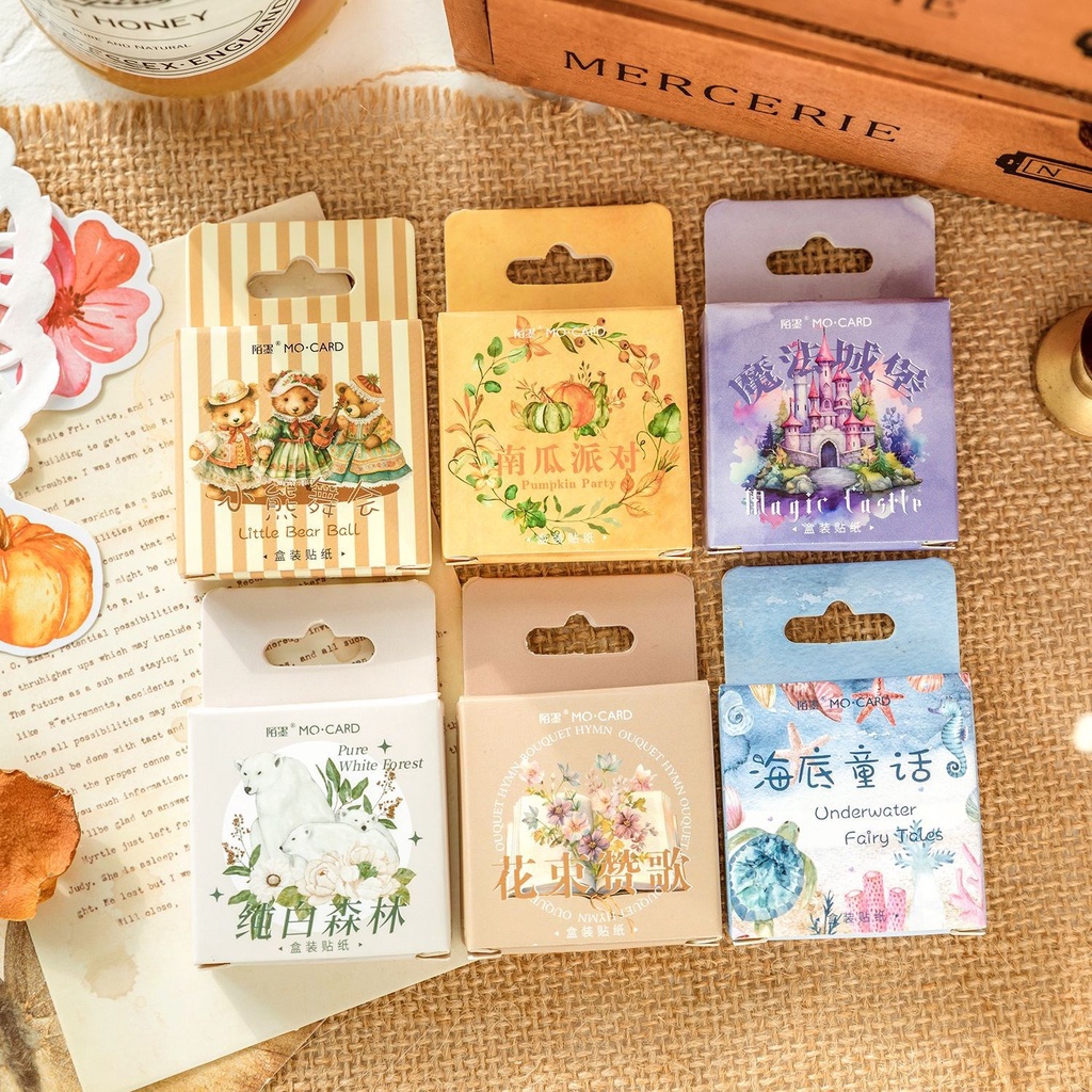 45 Pcs/box Kawaii Cute Boxed DIY Decoration Mini Size Vintage Theme ...