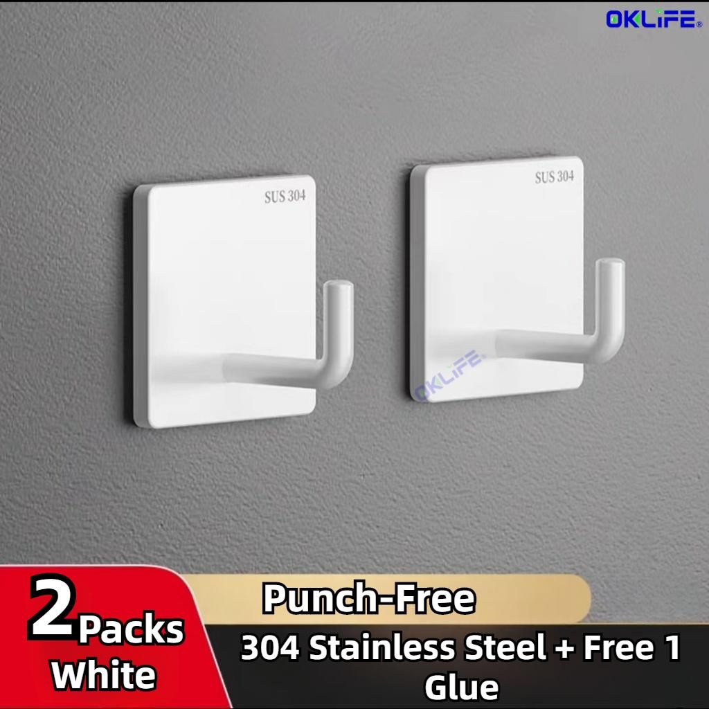SUS 304 Stainless Steel Thickened Hook Kitchen Bathroom Hook Bathroom Single Hook Waterproof Hook view 5