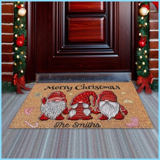 Christmas Doormat Xmas Gnome Tree Decorative Mat Non Slip Washable Winter  Door Mat for Indoor Outdoor Bathroom Kitchen