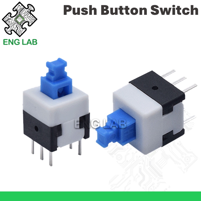 ENGLAB 5pcs Mini Push Button Switch, Latching/Un-latching Type, 8x8mm ...
