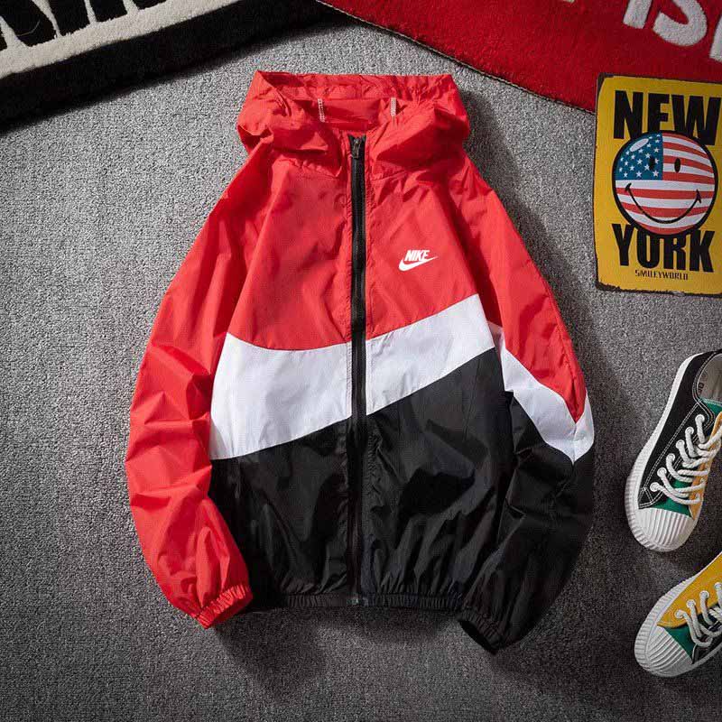 Red nike hot sale windbreaker mens